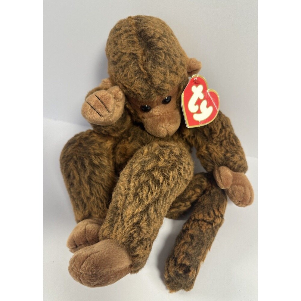 1995 TY Beanie Buddy Brown MISCHIEF MONKEY w/Tags by Sally Winey
